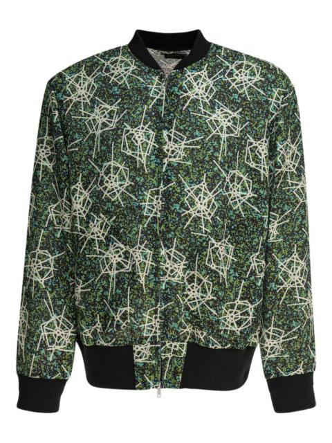abstract-print bomber jacket