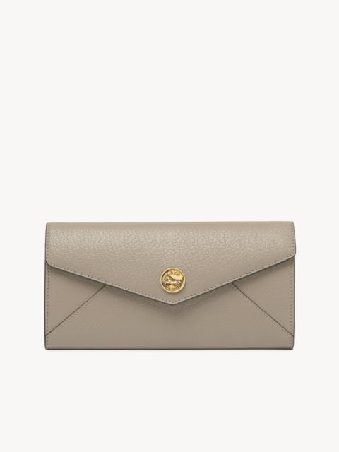 ENVELOPE LONG WALLET WITH FLAP IN GRAINED LEATHER
