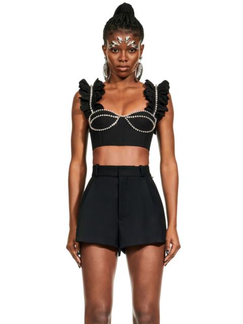 POPLIN RUFFLE BUSTIER