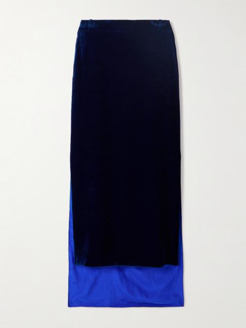 Asymmetric Velvet Skirt