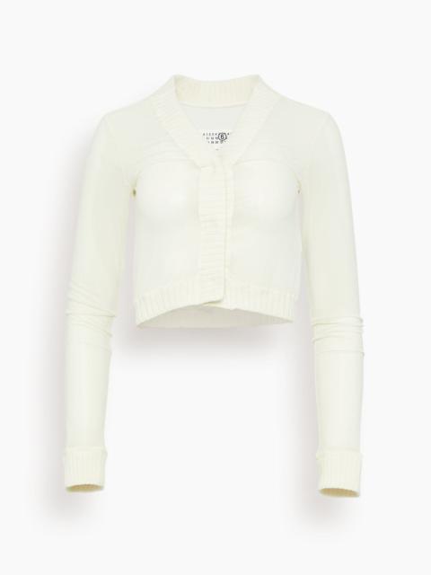 Cropped Long Sleeved Top in Dirty White