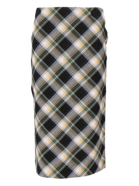 back-slit midi skirt