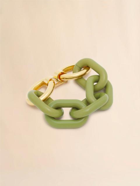 GREEN RESIN CHAIN BRACELET