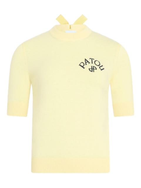 bow short-sleeved top