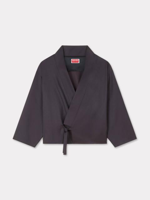 'KENZO Weave' kimono jacket in wool jacquard