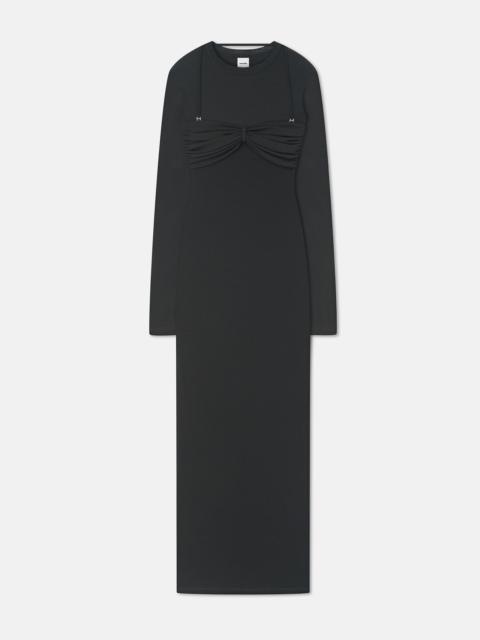 Mesh Jersey Midi Dress