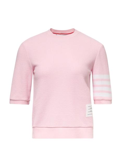 Rib Cuff Tee In Textured Pique