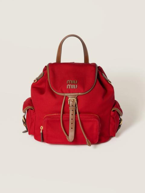 Canvas and leather backpack