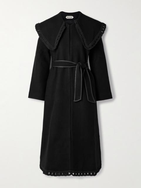 Dover Belted Embroidered Wool Coat