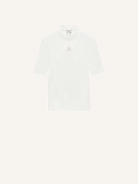 REEDITION SHORT SLEEVES RIB KNIT SWEATER