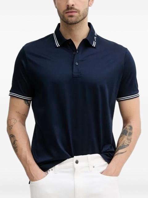 striped-collar polo shirt