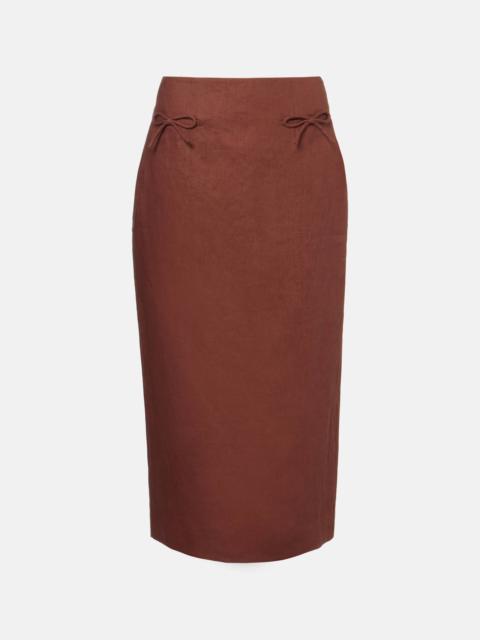 Sabine linen pencil skirt