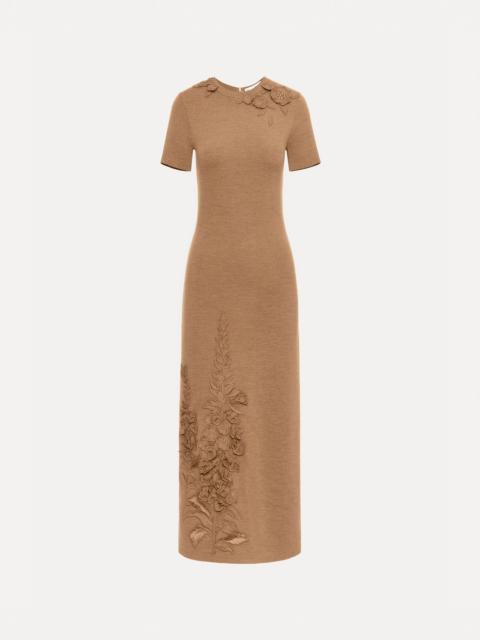 FOXGLOVE EMBROIDERED KNIT DRESS