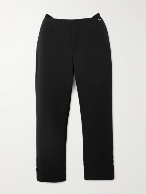 Cropped Crepe Flared Pants