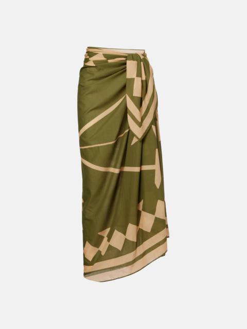 Cotton printed beach cover-up