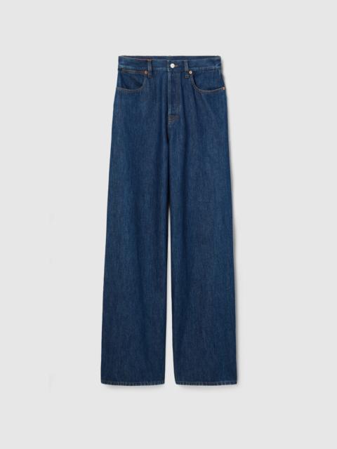 Wide leg denim pants