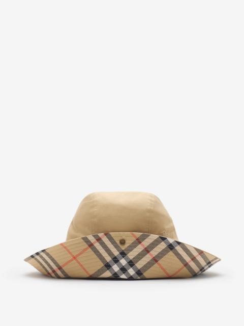 Check Brim Gabardine Hat