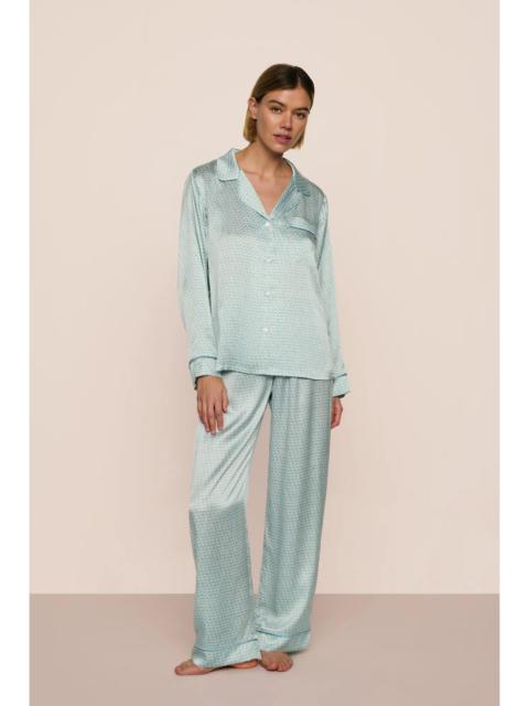 Inez Washable Silk Printed Long PJ Set