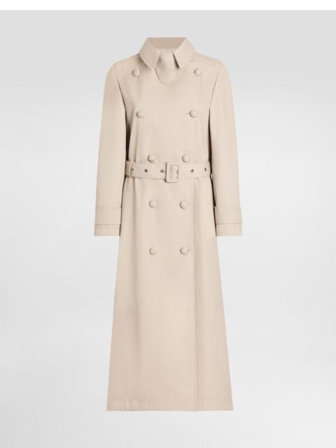 Cotton drill trench coat
