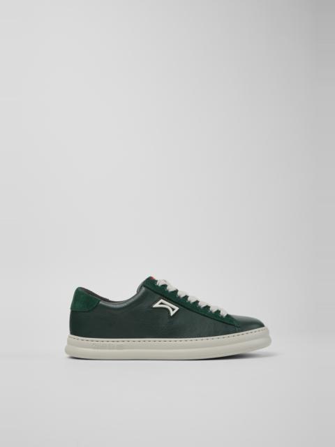 Green Leather and Nubuck Sneakers for Women.