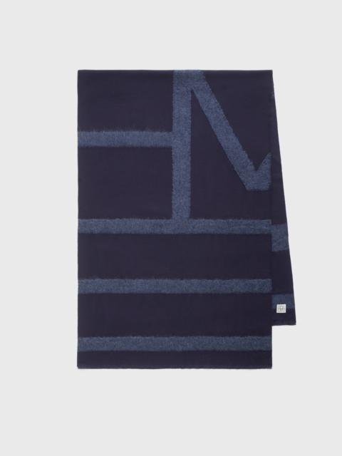 Monogram twill scarf navy