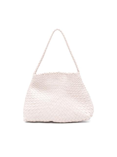 braided handle tote bag