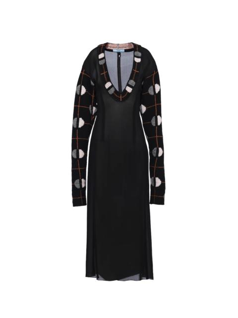 Sablé dress with jacquard details