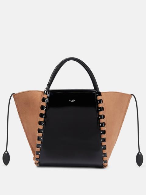 Hinge Medium suede and leather tote