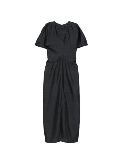 Ella V-neck short-sleeve midi dress