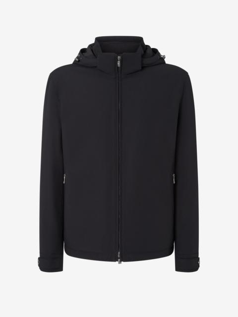 Black stretch technical fabric jacket