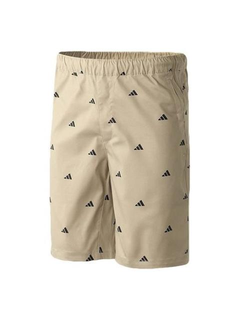 adidas M Short Gen Aop Logo Printing Sports Shorts Brown GJ5105