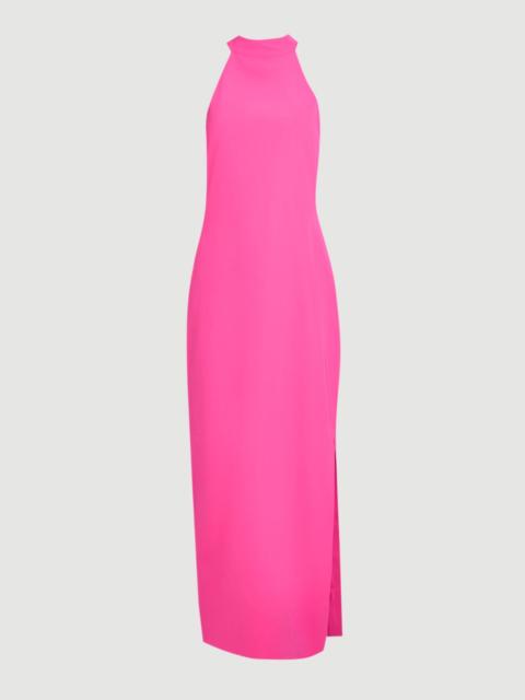 Soft Tailored Halterneck Open Back Maxi Dress