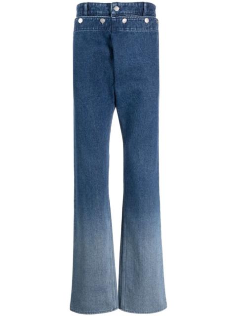 double-waistband straight-leg jeans