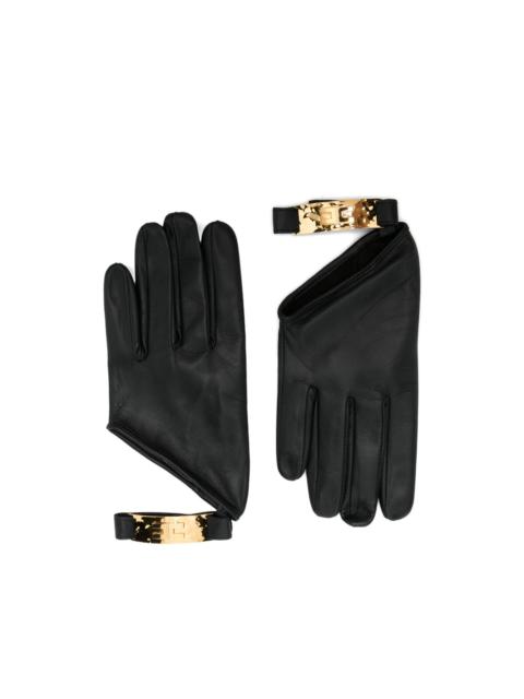 cut-out buckle gloves