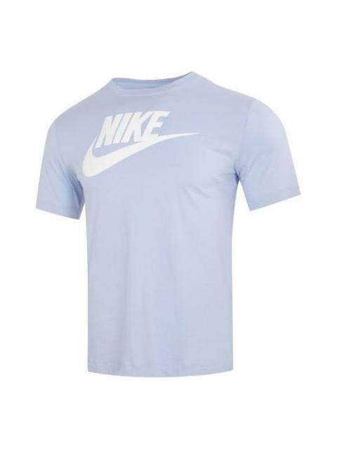 Nike Alphabet Logo Athleisure Casual Sports Round Neck Short Sleeve Blue AR5005-549