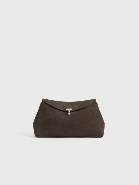 T-lock suede clutch brown