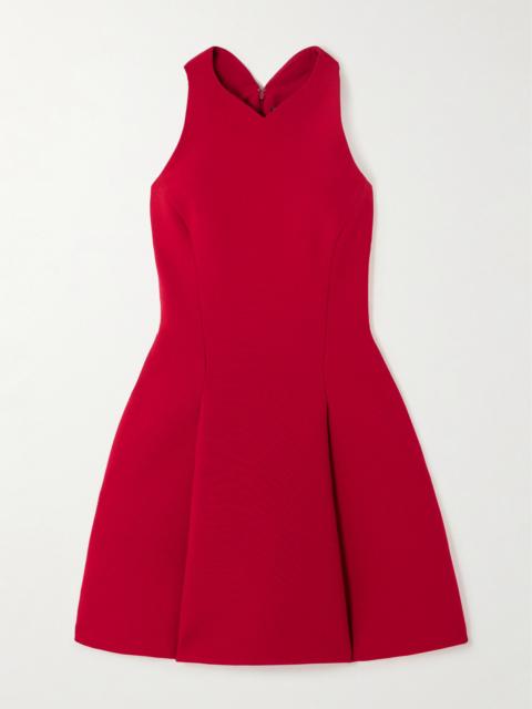 Pleated Wool-blend Mini Dress