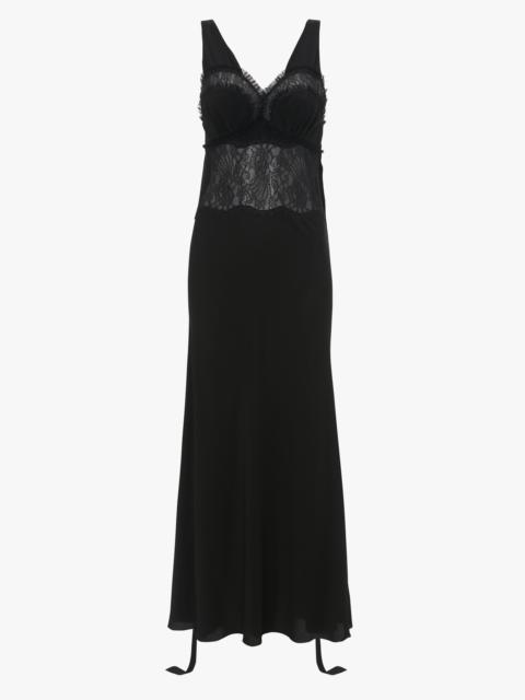 Ruffle Detail Midi Dress In Black