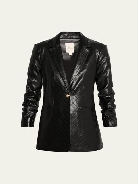 Khloe Quilted Vegan Leather Blazer
