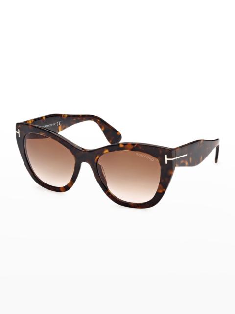 Cara Plastic Cat-Eye Sunglasses