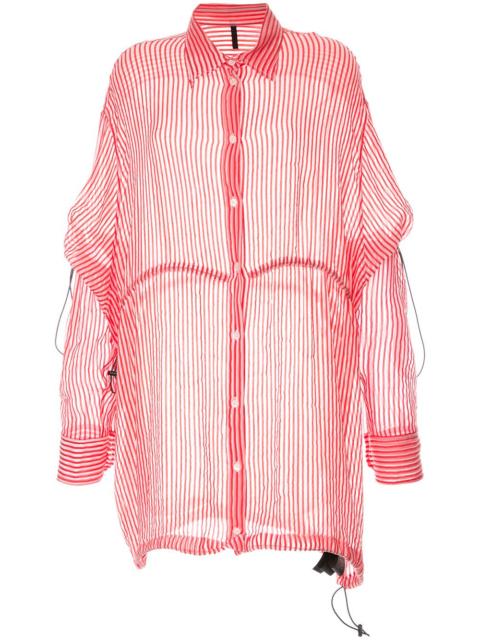 stripe drawstring over shirt