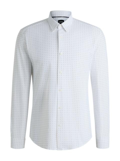 SLIM-FIT SHIRT IN PRINTED PERFORMANCE-STRETCH JERSEY