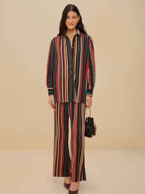 Multicolor Pipa Stripes Pleated Pants