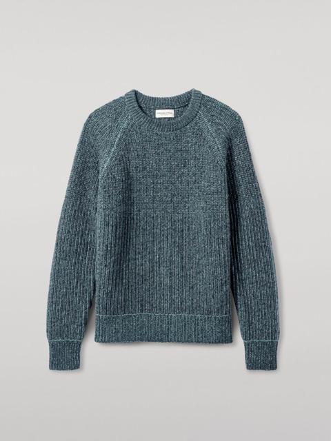 Ribbed Donegal Cashmere Blue Jumper
