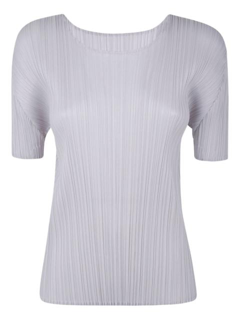 pleated short-sleeve top