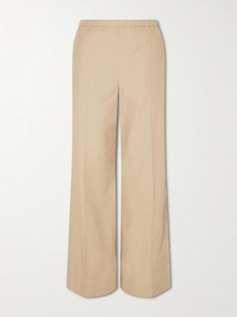 Cotton-poplin Wide-leg Pants