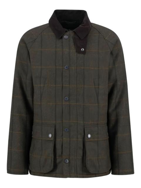 checked corduroy collar jacket