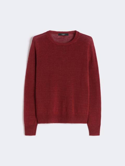 Linen yarn jumper - CHERRY
