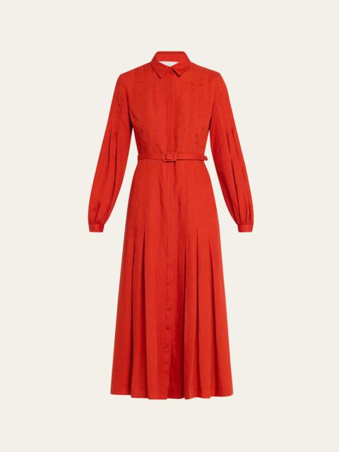 Aleka Long-Sleeve Linen Shirtdress