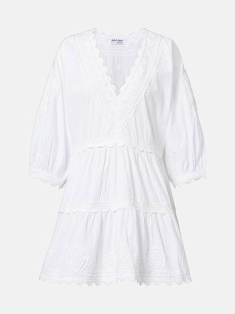 Embroidered cotton poplin minidress